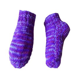 Natural Flow Fair Trade Nepal Winter Wool Fleece Lined Cosy Toes Slipper Bed Socks Size 4-7 (Purple/Mauve Mix)