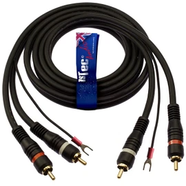 1STec 2m Long Vinyl Player Cable with Twin Red & White Moulded RCA Plugs Dedicated Earth Wire Shielded OFC Conductors stops Hum Humming Buzz Buzzing Feedback Noise from your HiFi speakers (2 Metre)