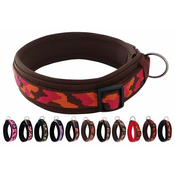 BUDDYPACK Chic Dog Collar Extra Wide and Soft Neoprene Padded