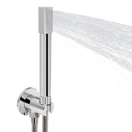 NearMoon Brass HandHeld Shower Head, Luxury High Pressure Showerhead Kit with Wall Connector and Hose Set, for Bathroom Showering System Contemporary Round Style (Chrome Finish)