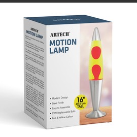 Trendi Trendi?16 Inches Tall/Aluminium Base/Soothing Motion/Lamp for/Relaxation/Room Decoration/Cable 1.6m (Red Wax/Yellow Liquid)