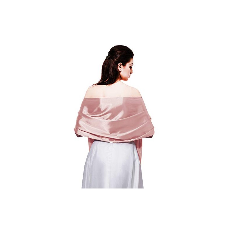 Satin Scarf Long Lightweight Shawls for Women(DDNPJ1) (Blush)