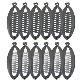 Set of 12 Mini Banana Clips - Grey
