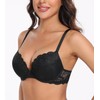 Lemorosy Women's Floral Lace Cups Underwired Bra Push Up Padded