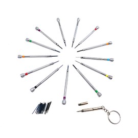 13Pcs Micro Watch Screwdriver Set,0.6-2.0 mm Professional Screwdriver Set Kits with 13Pcs Additional Replacement Tips for Watch,Eyeglass,Jewelry and Electronics Repair