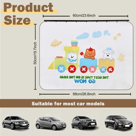 OFF WE GO Car Side Window Sun Shade, Track Type Window Shades Privacy Curtain Universal for Baby, Kids, Breastfeeding, Sleeping,Camping, with Sun Protection, Small Train Design, 2 Pack