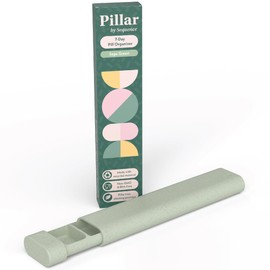 Pillar - 7 Day Pill Box Organiser | BPA-Free Wheat Straw Pill Organiser | Beautiful Tablet Organiser for Travel and Home (Green)