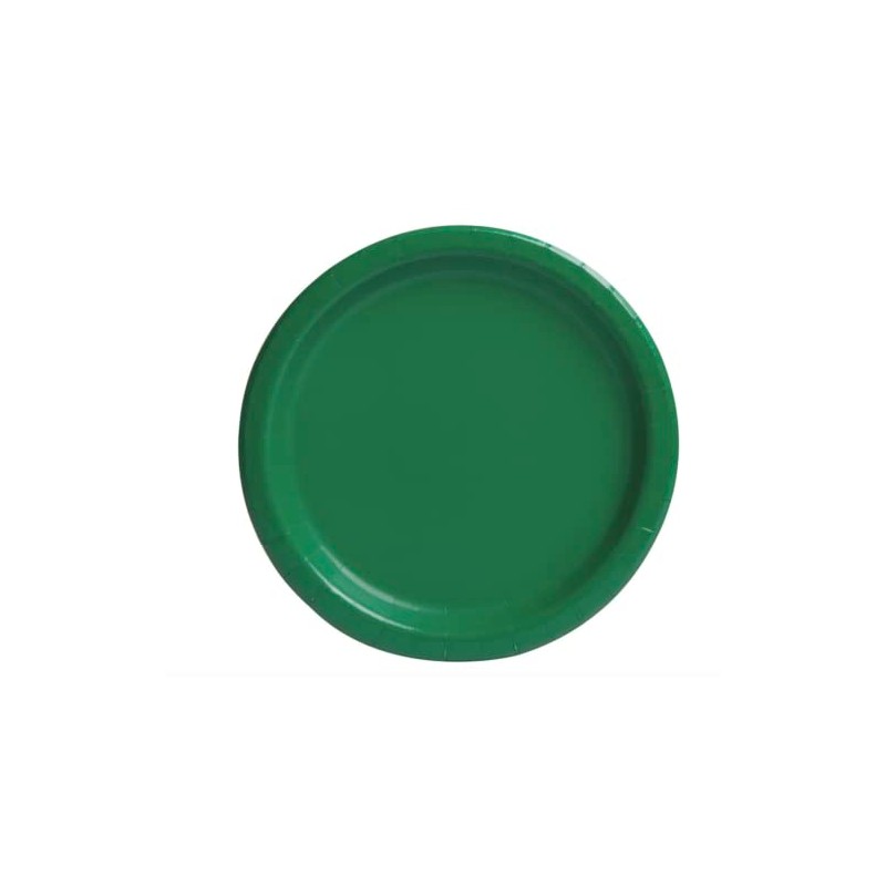 Emerald Green Solid Round Dinner Paper Plates - 9" (8