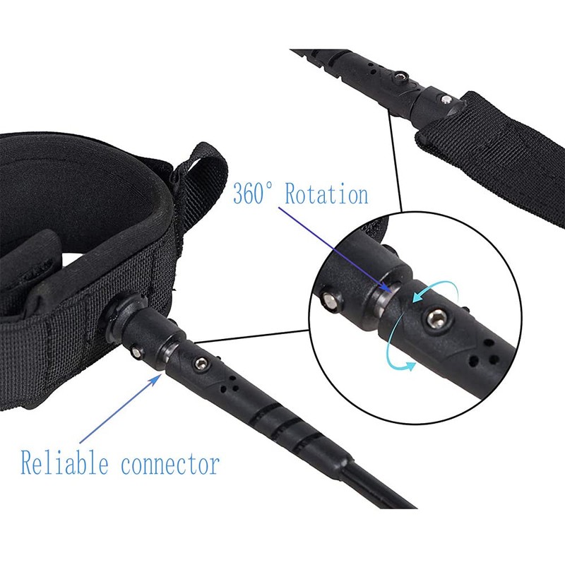 Sup Leash,10.8 Foot 7 mm Thick,Premium Coiled Surf Leash,Surf Paddle