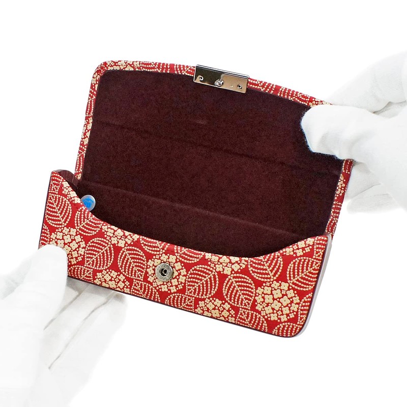 Indenya 4206-13-174 H Glasses Case, Deer Leather, Red Background x