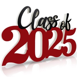 Class of 2025 Decorations Sign, Red Class of 2025 Table Sign, Graduation Photo Props, Table Top Class of 2025 Sign for Grad Party Supplies