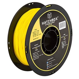 HATCHBOX 1.75mm Yellow TPU 3D Printer Filament Shore 95A, 1 KG Spool, Dimensional Accuracy +/- 0.03 mm, 3D Printing Filament
