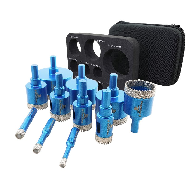 Tile Hole Saw Kit Diamond- BRSCHNITT 11pcs Diamond Core Drill