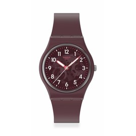 Swatch Casual Watch Unisex Red Quartz Bio-sourced Thru The Crown Glass