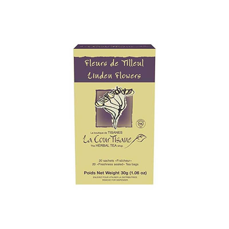 La Courtisane Herbal Tea Linden Flowers, Kosher, Gluten-Free, 20 Teabags