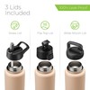 SipX™ Triple-Insulated Stainless Steel Water Bottle 32oz. With 3 Lids,