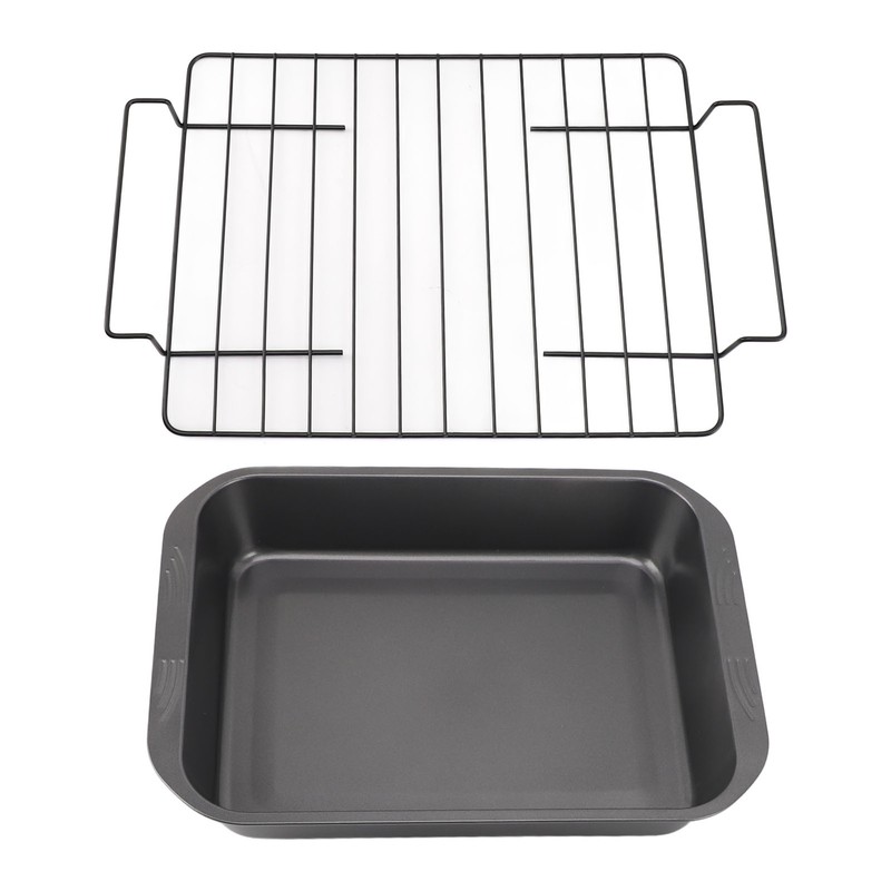 Roast Pan with Rack Rectangle Broiling Pan Carbon Steel Iron