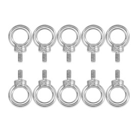 Mirhua ステンレス製 M6メススレッド アイボルト ねじボルト ドウェア 金具 固定 吊り下げ 補強 補助 金具 地震対策 家具 木工 10個セット