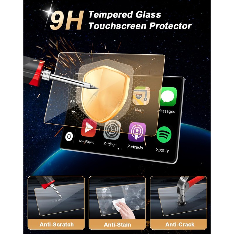 ECOZEN Tempered Glass Screen Protector for 2024 Tacoma, 14-Inch Matte