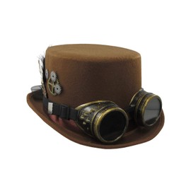 Jacobson Hat Company Women's Brown Felt Steampunk Hat, Adjustable