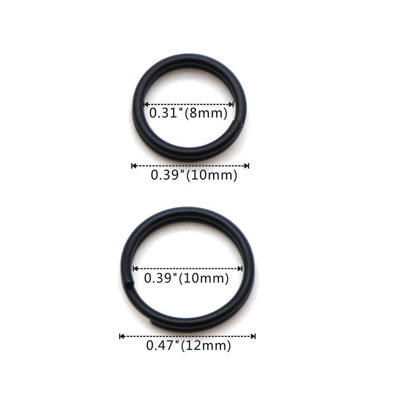 TIMULTI Titanium Key Ring Black Keychain Ring Small Black Round