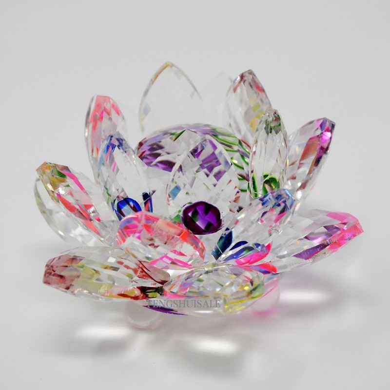 Feng Shui Crystal Lotus Flower 3.2" SKU:X9013