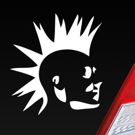 Car Sticker in your favourite colour Punk New Wave Punk Rock Tuning Dub OEM 10x11 cm Car Window Sticker, White Shiny