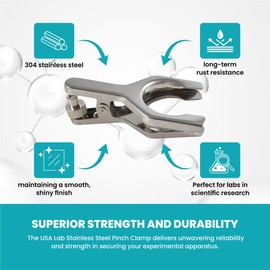 USA Lab Stainless Steel Pinch Clamp S35 & S50 - Precise Spherical Lab Clamp - Multipurpose for Distillation & Reflux - 304 Stainless - Rust-Resistant - Strong Clamping - Industrial & Educational Use