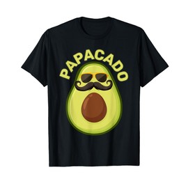 Papacado Father's Day Daddy Avocado Guacamole Fruits Vegan T-Shirt