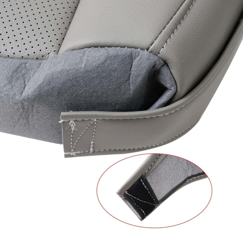 FZJDSD Gray Driver Side Bottom Perforated Leather Replacement Seat Cover