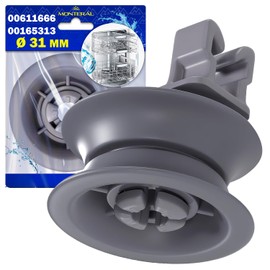 1 Piece Dishwasher Wheels for Upper Basket Ø 31 mm with the Original Code 00611666 611666 00165313 165313 for Bosch for Siemens - MONTERAL