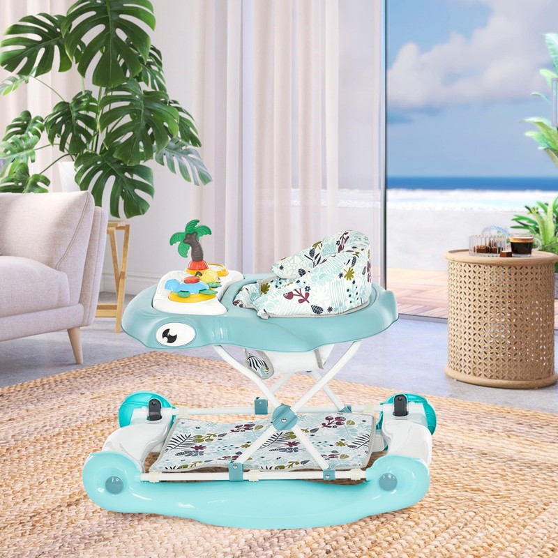 Dream on Me 2-in-1 Aloha Fun Baby Walker in Blue,