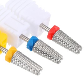 3 Pcs Carbide 5 in 1 Nails Drill Bits Set Multifunction XF/F/M 3/32 Inch Cuticle Nail Drills Bit Tungsten Steel Brocas Puntas Para Drill Nail Bit for Acrylic Gel Clean Manicure Cuticle Polishing Salon