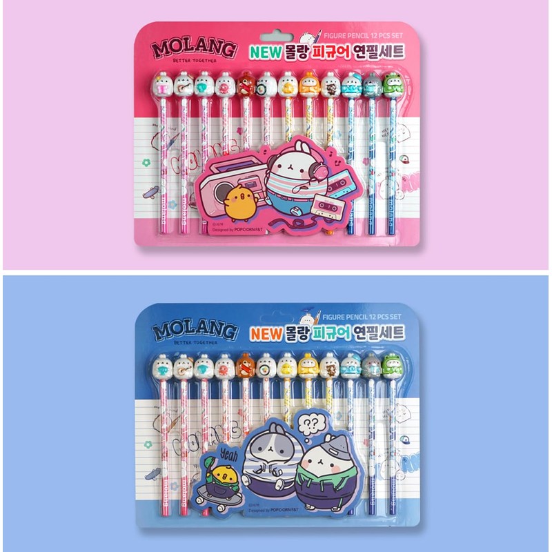 LENITH White Rabbit Molang Mini Figure Pencil Set Korean Stationery