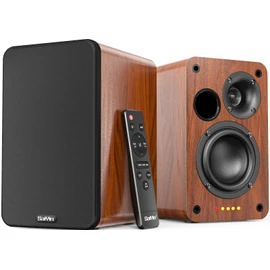 Saiyin Bluetooth Bookshelf Speakers, 30W X 2 Powered TV Speakers with 3.5 Inch Woofer, Turntable Speakers with Optical/AUX/RCA Input for PC and TV