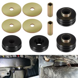 9.4102G Universal Polyurethane Body Mounts Bushings Isolators, Include 4 Plated Metal Washers, 2 Plated Metal Sleeves, 4 Body Mount Bushings(Black)