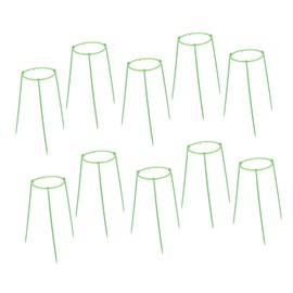 Levemolo 10 Sets Durable Plant Ring Holders with Stakes Green Small Orchid Support for Upright Growth Gardening Supplies for Potted Plants and Flower Stands