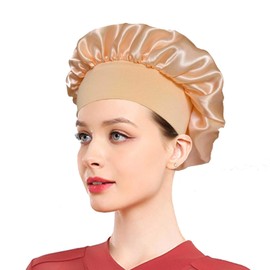 EXFOIL Silk Bonnet Satin Bonnet, Silk Hair Wrap for Sleeping, Soft and Comfortable Silk Sleep Cap (Skin Pink)