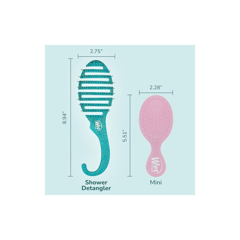 WET BRUSH, Shower Detangler, Green Glitter, Cepillo Desenredante para Baño,