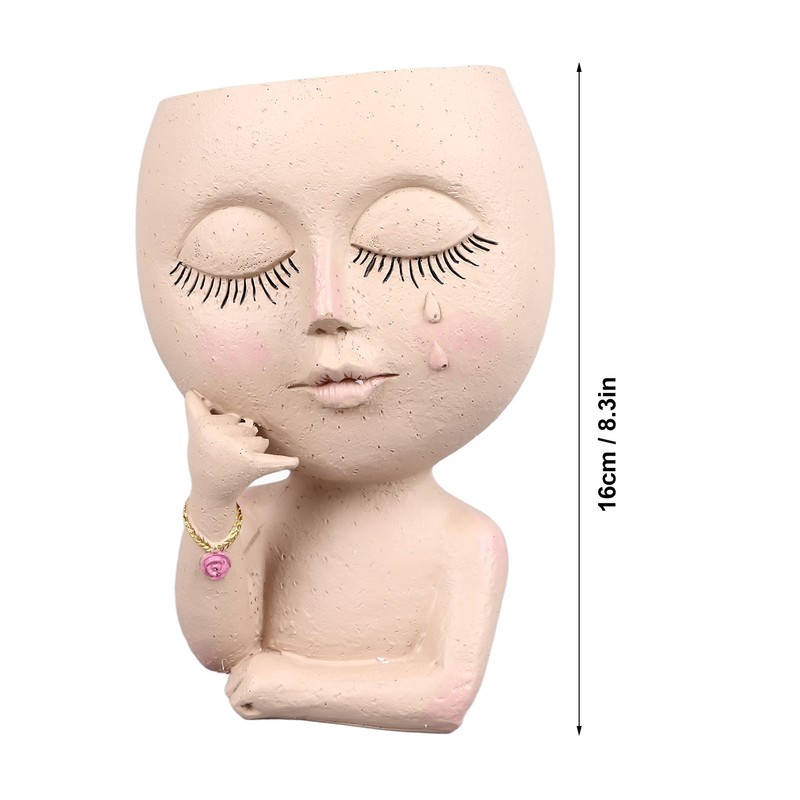 Face Planter Pots Resin Home Head Planter Face Flower Pot