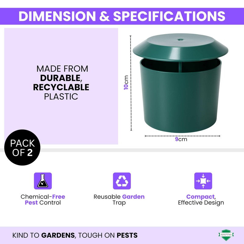ADEPTNA ECO FRIENDLY NON-TOXIC PLASTIC SLUG AND SNAIL TRAP –