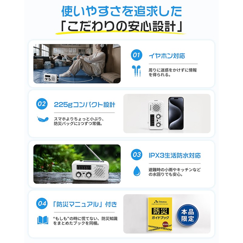 【Disaster Prevention Safety Association Recommended Product Certification】 Greeshow Disaster Prevention