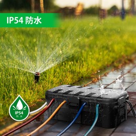RESTMO Large Outdoor Power Supply Electrical Waterproof Box IP54 Rain Proof Weather Proof Great for Garden Light, Timer, Extension Cord, Outlet Plug, Black