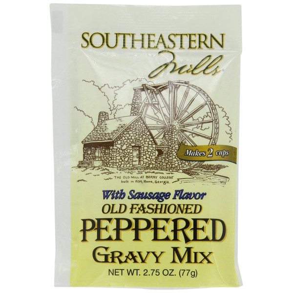 Southeastern Mills Old Fashioned Peppered Gravy Mix, With Sausage Flavor 2.75-Ounce (Pack of 24)