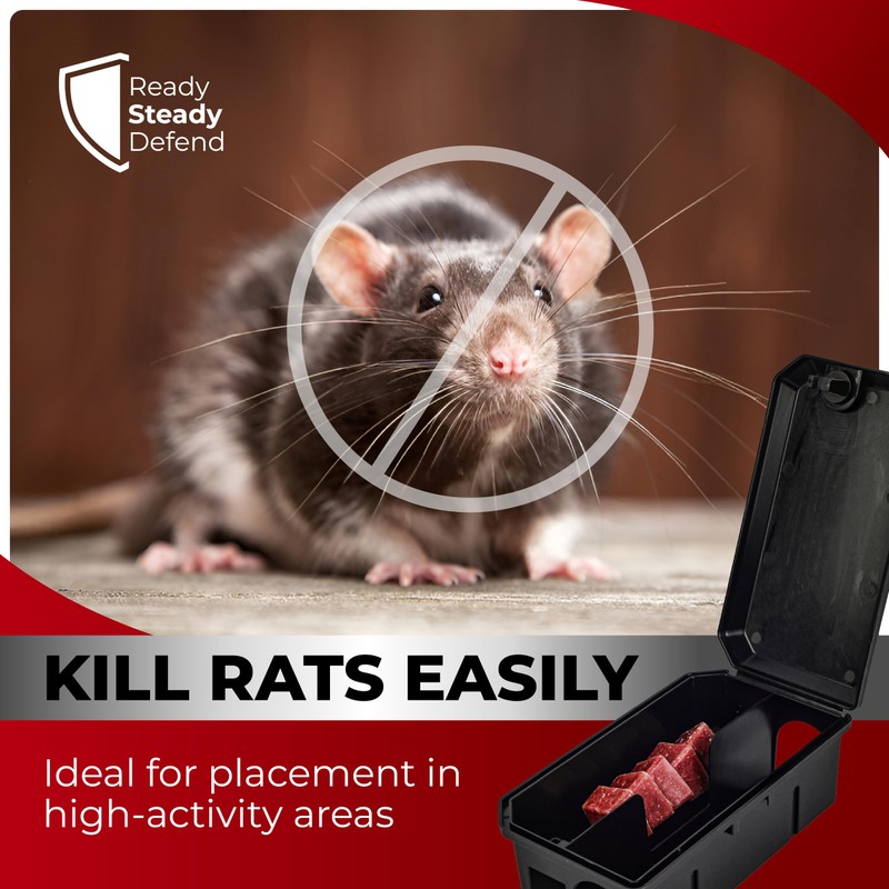 Pre Baited Rat Box - Effective Rat Traps, Ideal Rat