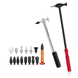 LadyRosian Car Paintless Dent Repair Tools Repair Hammer Car Dent Removal Tap Down Tools with Knock Down Head Tap (Red)