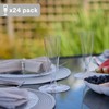 MATANA 24 Premium Plastic Champagne Flutes with Silver Glitter, 150ml