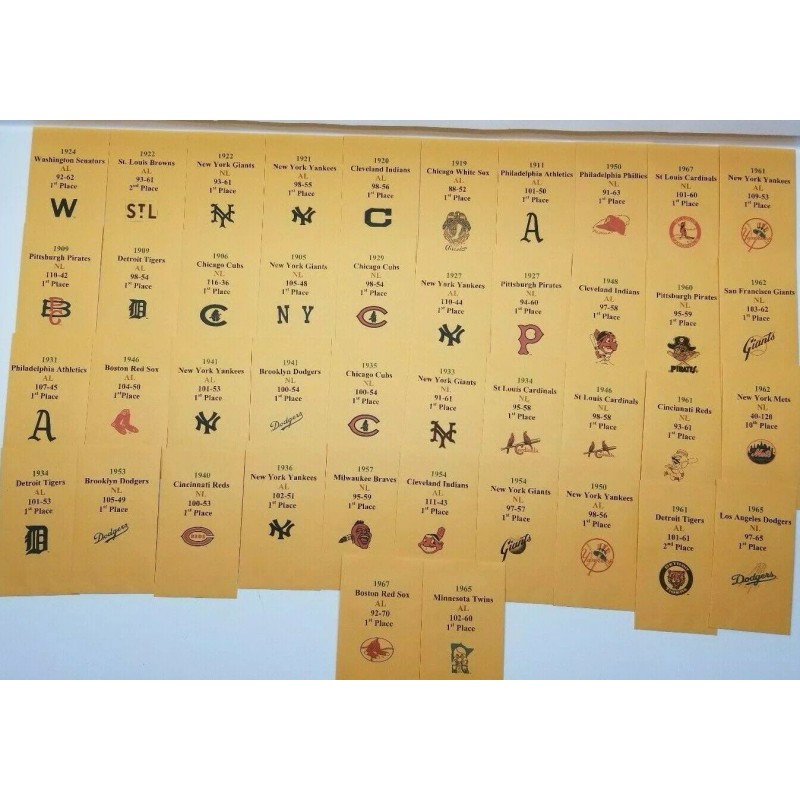 Strat-O-Matic Strat-O-Matic Baseball 42 Old Timers Teams Storage Envelopes with