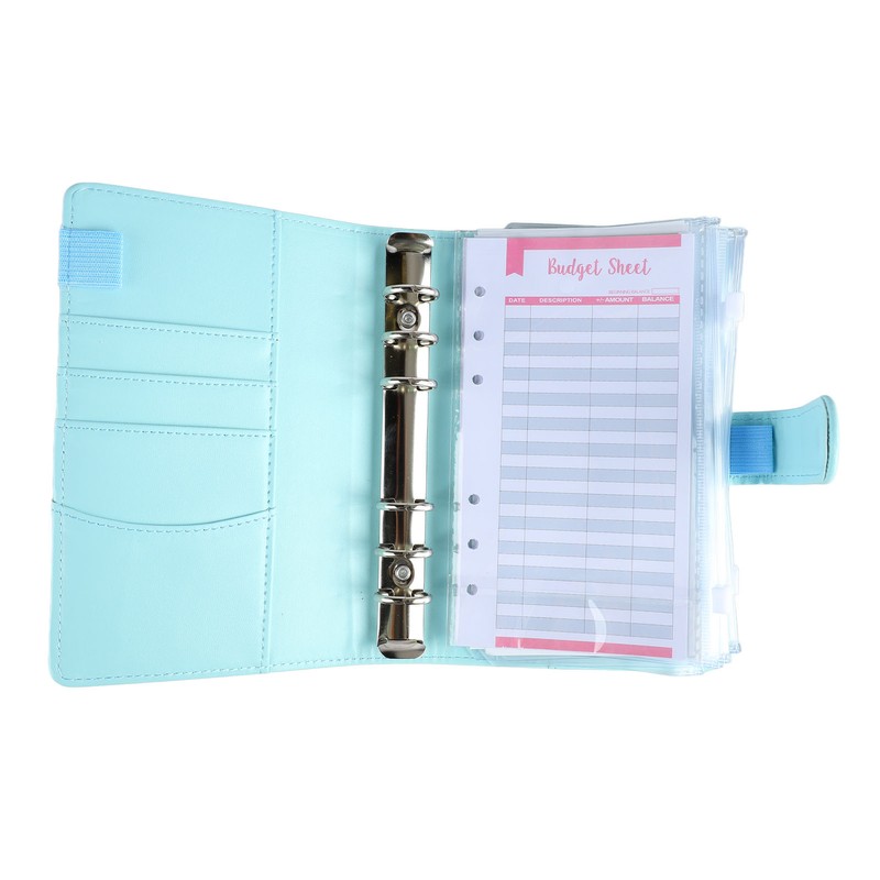 A6 PU Notebook Binder with Transparent Card Pocket Magnet Clasp
