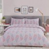 MyHome Geometric Single Duvet Quilt Cover Bedding Set Pink/Grey, 1x